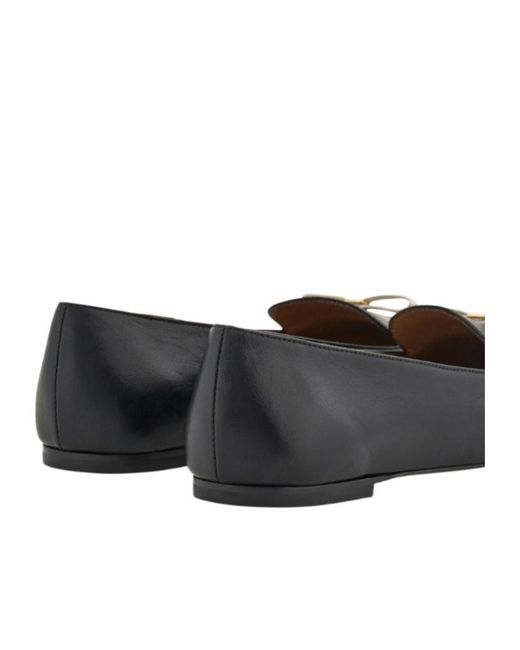 Ferragamo Black Ballet Flat With Mini Bow Detail