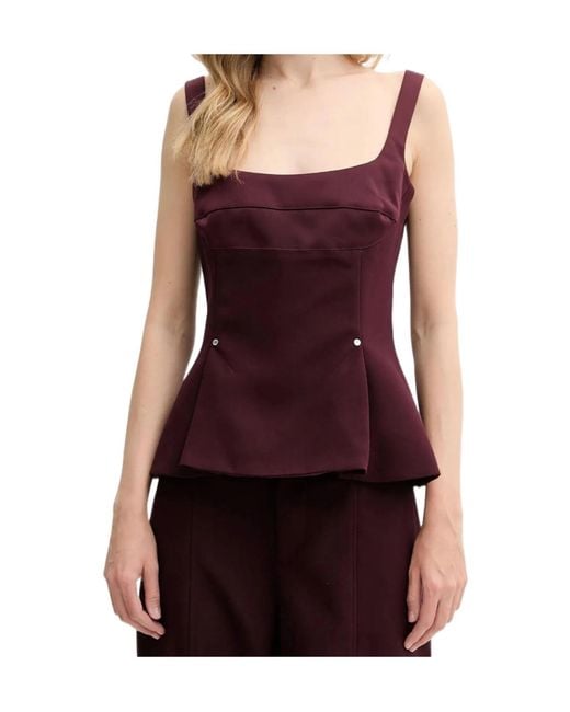 Stine Goya Purple Peplum-Waist Top
