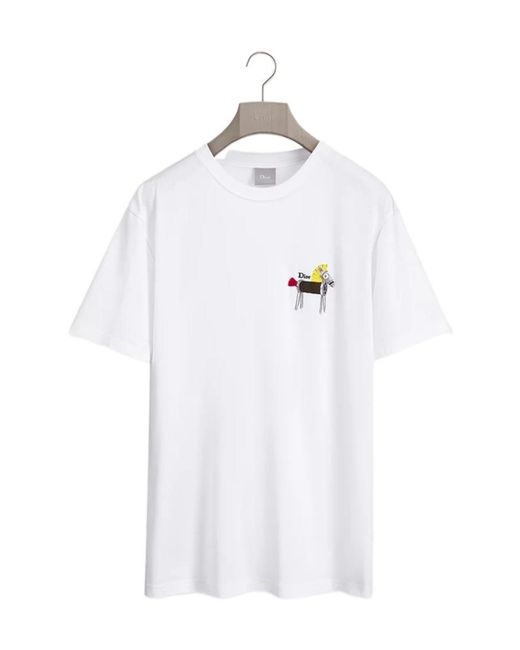 Dior White T-Shirt With Horse Embroidery, Relaxed Fit for men