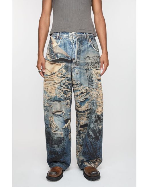 Acne Blue Wide-Leg Jeans for men