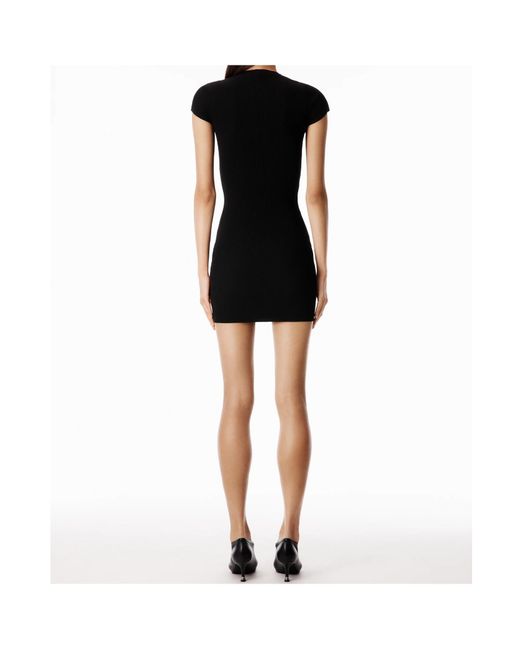 Alexander Wang Black Ribbed Logo Knitted Dress