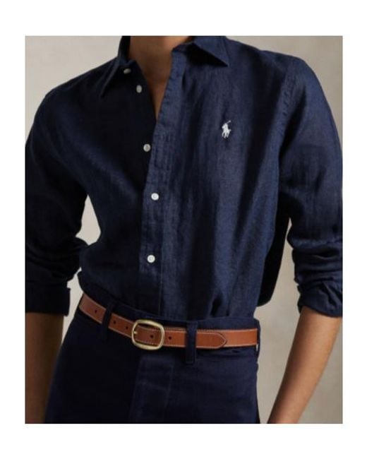 Polo Ralph Lauren Blue Logo Embroidered Curved Hem Polo Shirt