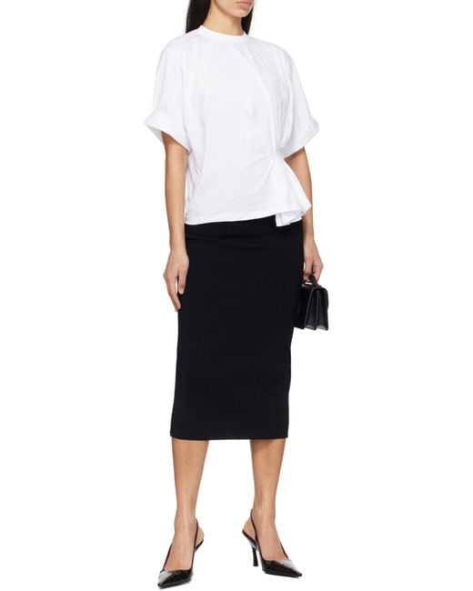 Victoria Beckham Black Knitted Midi Pencil Skirt