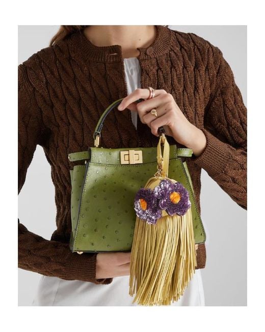 Fendi Fringed Bag Bugs Charm in Metallic | Lyst