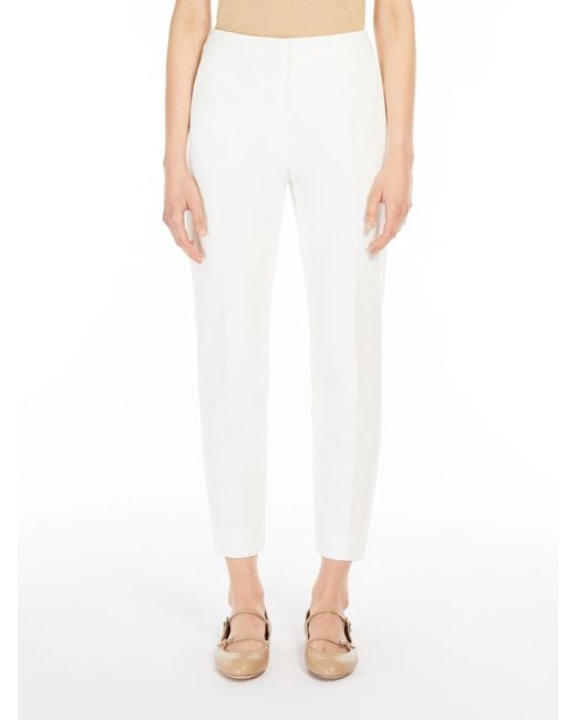 Max Mara White High-Waisted Casual Pants