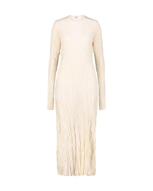 Totême Natural Totême Textured Long-Sleeved Knitted Dress