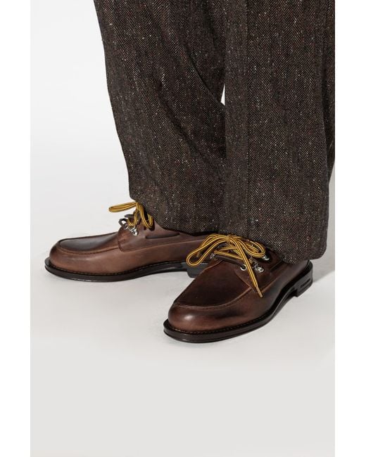 DSquared² Brown Round-Toe Lace-Up Shoes for men