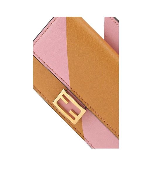Fendi Pink Debossed-Logo Cardholder
