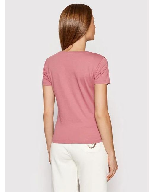 EA7 Pink T-Shirt With Round Neck And Short Sleeves