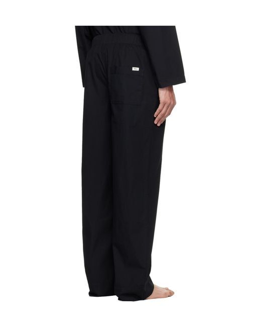 Tekla Black Drawstring Pajama Pants for men