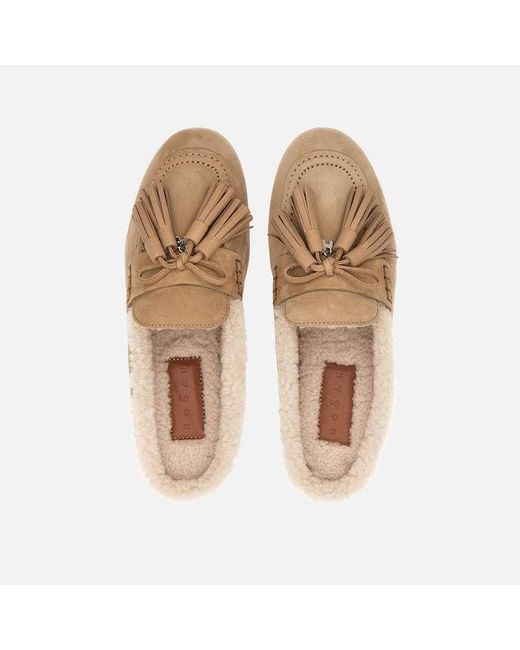 Hogan Brown Slip-On Flat Shoes