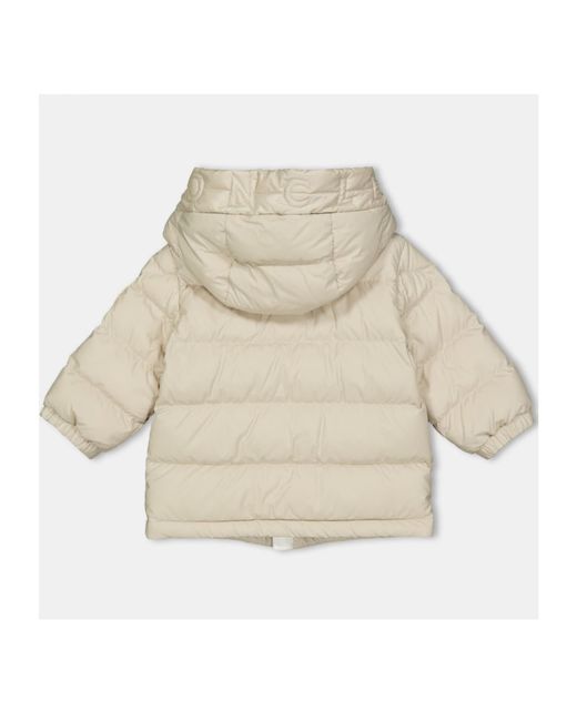 Moncler White Logo Patch Down Jacket