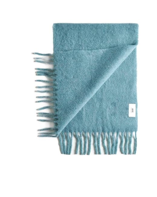 AMI Blue Fringed Scarf for men
