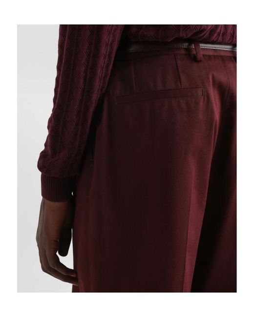 Dolce & Gabbana Purple Folded-Edge Trousers for men