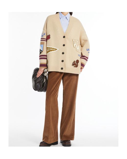 Weekend by Maxmara Natural Buttoned V-Neck Cardigan