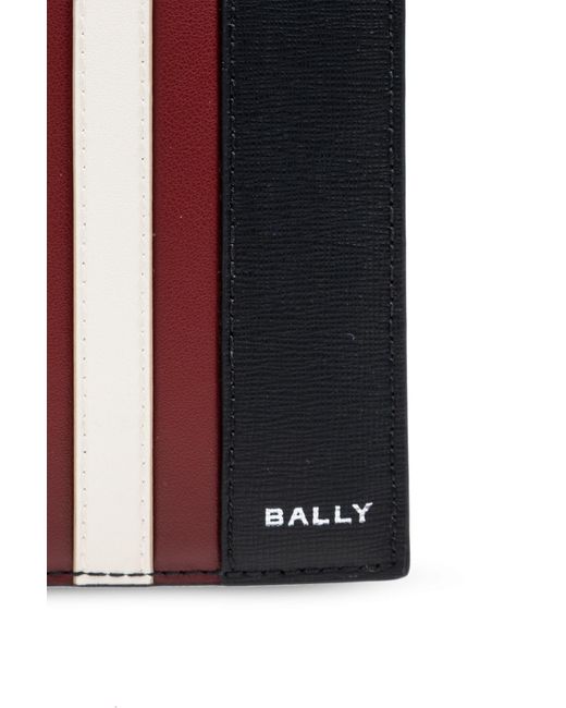 Bally Blue Logo Plaque Striped Bi-Fold Wallet