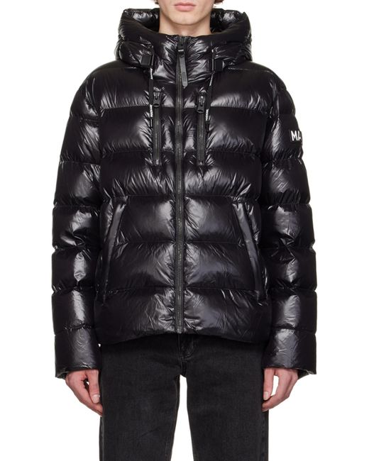 Mackage Black Zippered Hooded Down Jacket for men