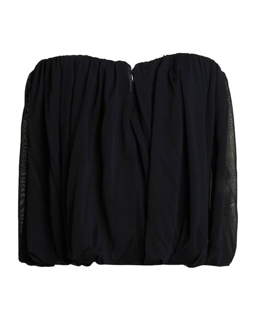 Isabel Marant Black Solid-Color Strapless Cropped Top