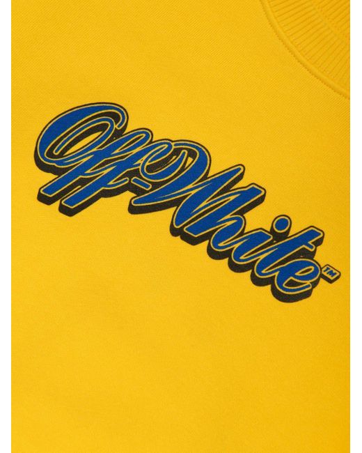 Off-White c/o Virgil Abloh Yellow Baseball Logo Cotton Sweatshirt