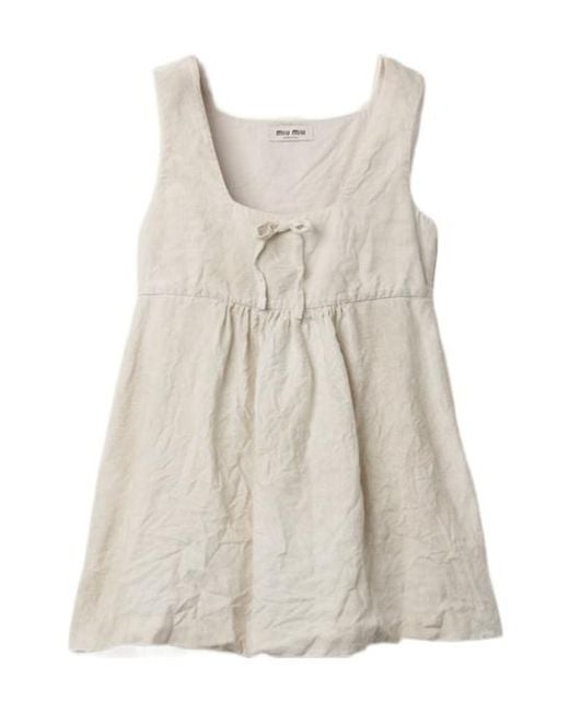 Miu Miu Natural Linen Mini-Dress