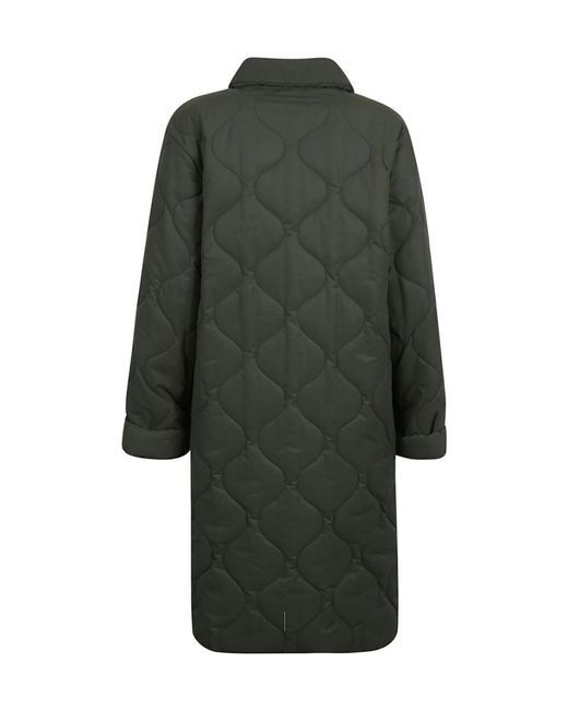 A.P.C. Green Sarah Quilted Buttoned Coat