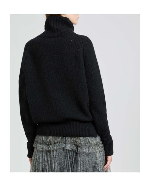 Ermanno Scervino Black Oversized Pure Cashmere Turtleneck Sweater