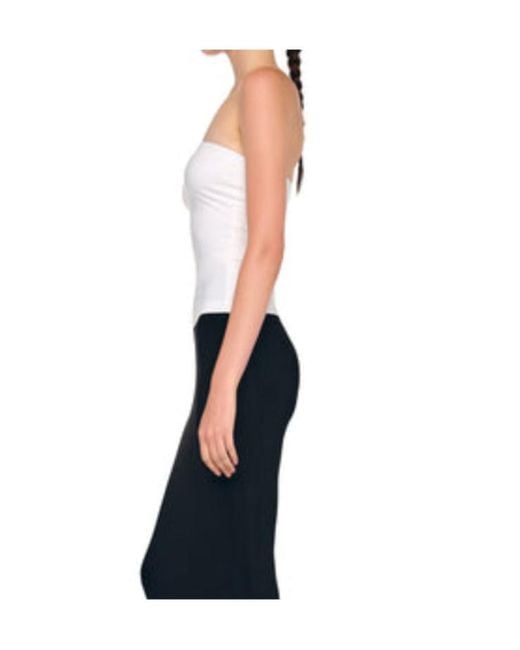 Norma Kamali White Strapless Fitted Top