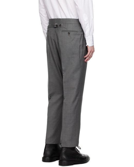 Thom Browne Gray Super 120 Tailored Trousers for men