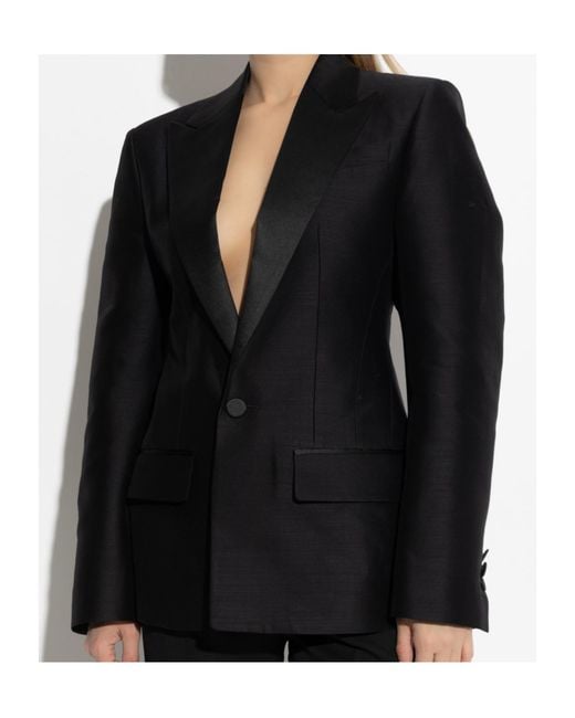 DSquared² Black V-Neck Single-Breasted Blazer