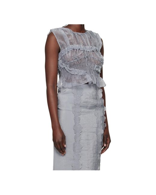 CECILIE BAHNSEN Gray Uphi Top