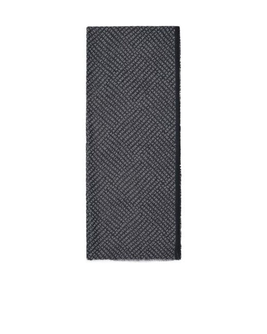 ARMANI EXCHANGE Gray Logo Jacquard Scarf for men