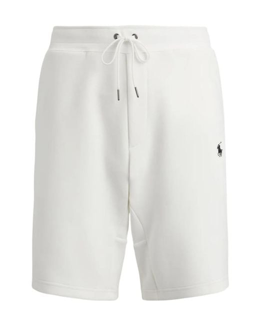 Polo Ralph Lauren White Drawstring Logo Shorts for men