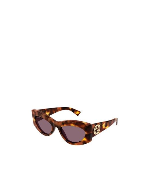 Gucci Brown Tortoiseshell Cat-Eye Sunglasses