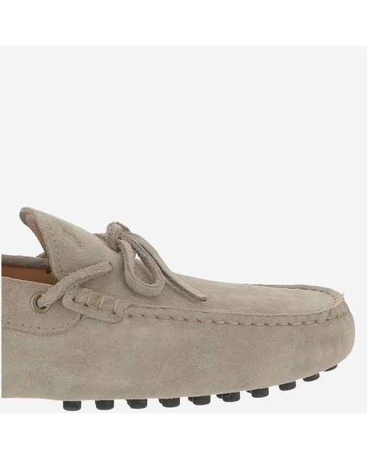 Tod's Gray Logo Detailed Lace-Up Boat Shoes for men