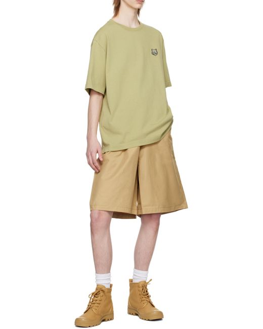 Maison Kitsuné Natural Maison Kitsuné Bold Fox Head Patch Crewneck T-Shirt for men