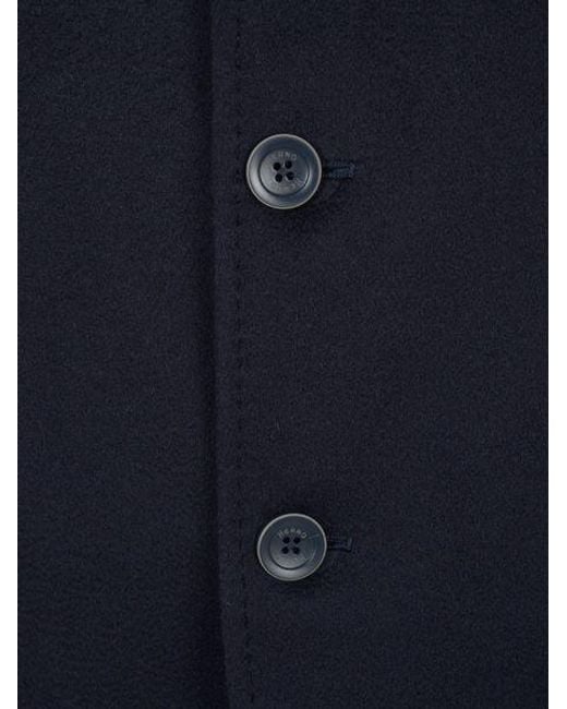 Herno Blue Straight Hem Layered Jacket for men