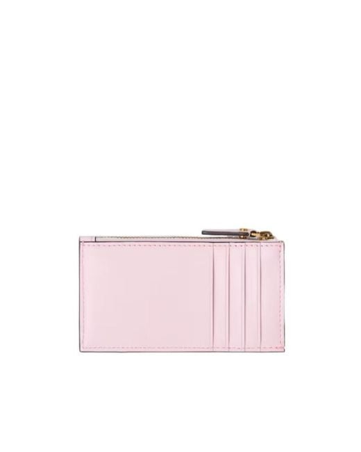 Versace Pink Emblème Zipped Card Holder