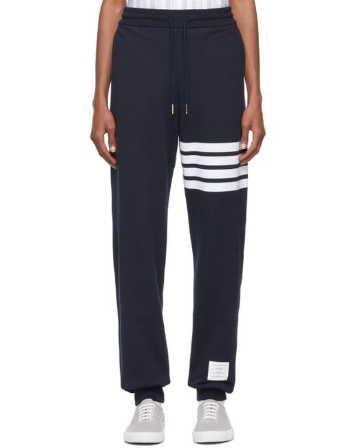 Thom Browne Blue Bar Striped Sweatpants for men