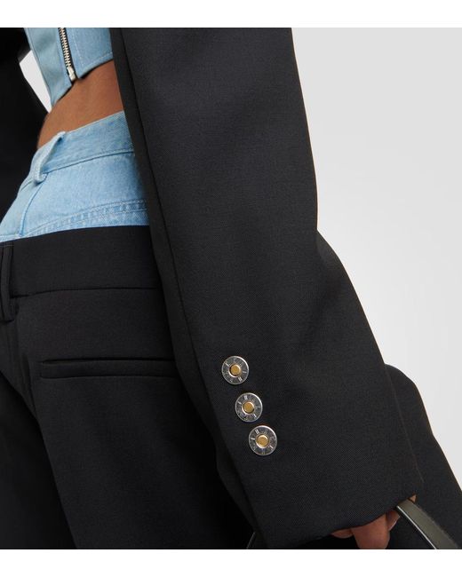 Dion Lee Black Cowboy-Cloth Patchwork Suit Jacket