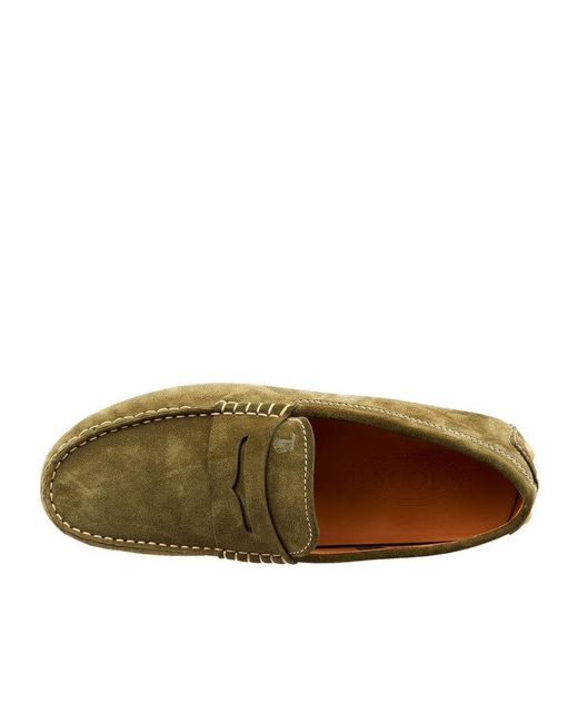 Tod's Green Round Toe Loafers for men