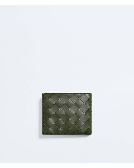 Bottega Veneta Green Intrecciato Bi-Fold Wallet for men