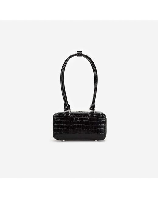 Self-Portrait Black Embossed Mini Shoulder Bag