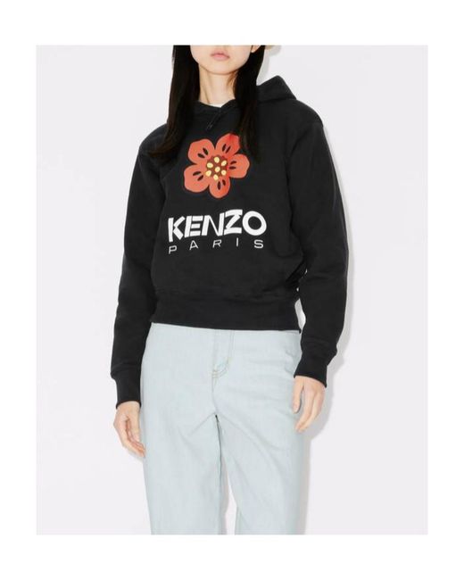KENZO Black Boke Flower Drawstring Hoodie