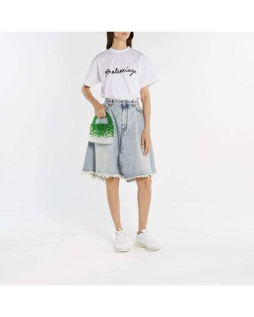 Germanier Green Bead-Embellished Top Handle Bag