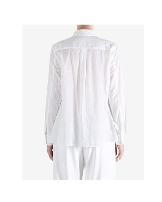 Y's Yohji Yamamoto White Long-Sleeve Shirt With Front Pleats