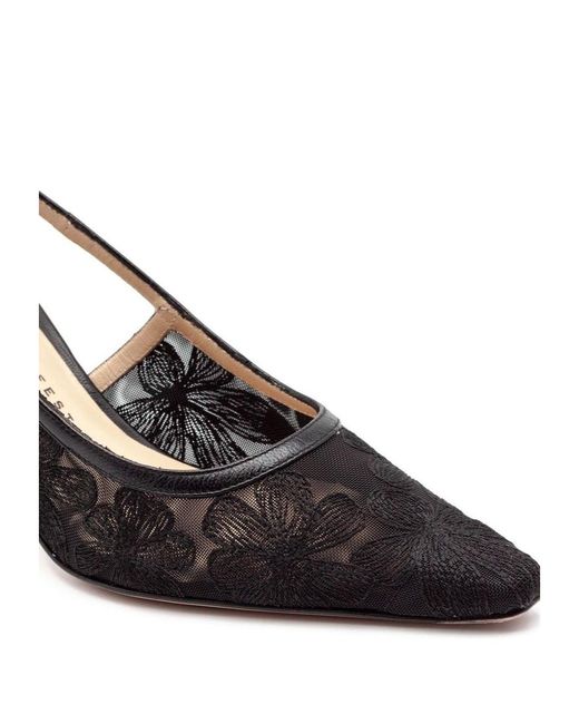 Roberto Festa Black Gameorleans Lace Slingback Pumps