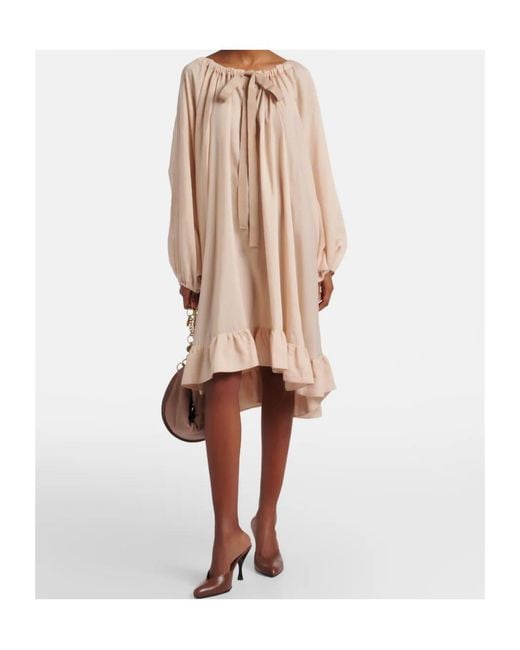 Patou Natural Striped Midi Dress