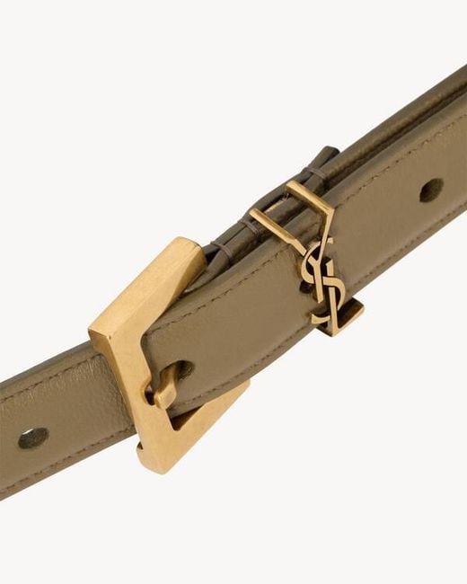Saint Laurent White Cassandre Thin Belt