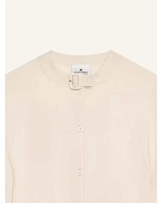 Courreges White Courrèges Button-Up Crewneck Cardigan