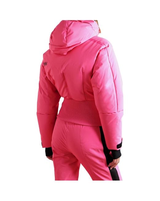 Aztech Mountain Pink Hooded Down Ski Jacket